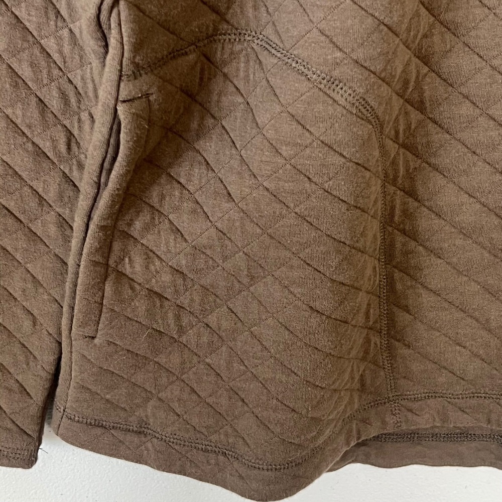 Duluth Trading Co Quilted Fleece Pullover L Brown Snap Neck Pockets Gorpcore - Picture 10 of 14